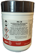 Load image into Gallery viewer, IPA/DI Pre-Saturated Wipes, 70% IPA/30% De-Ionised Water, 115806, 100 wipes/tub,