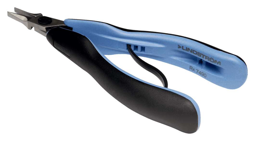 RX7490 Lindstrom ERGO™ Precision Flat Nose Stubby Pliers with Dual-Component Synthetic Handle