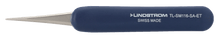 Load image into Gallery viewer, SM116-SA-ET Lindstrom Stainless Steel ESD Ergonomic Tweezers with Grooved Tips for Positioning Vertical Cylindrical Devices