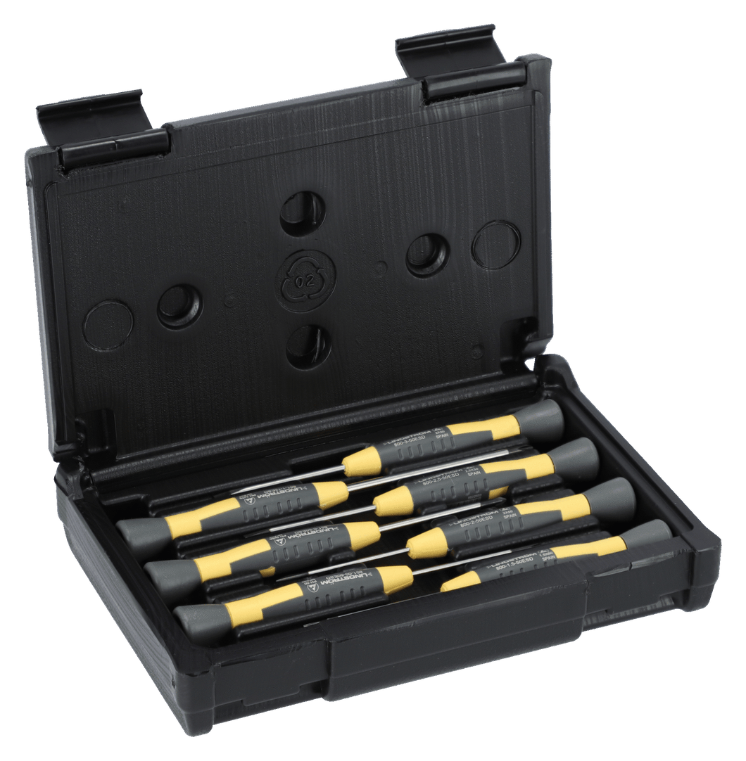 801-7ESD Lindstrom Slotted/Phillips ESD Safe Precision Screwdriver Set 1.5-3.0mm/PH00-PH1 - 7 Pcs