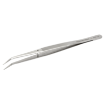 Load image into Gallery viewer, 649-SA Lindstrom Stainless Steel General Purpose Tweezers with Serrated Handles and Bent, Beveled, Thick, Strong, Linearly Serrated Tips
