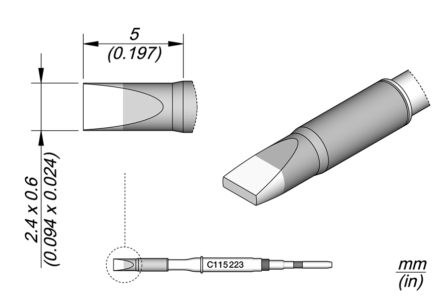 C115223 Chisel Cartridge 2.4 x 0.6 HT