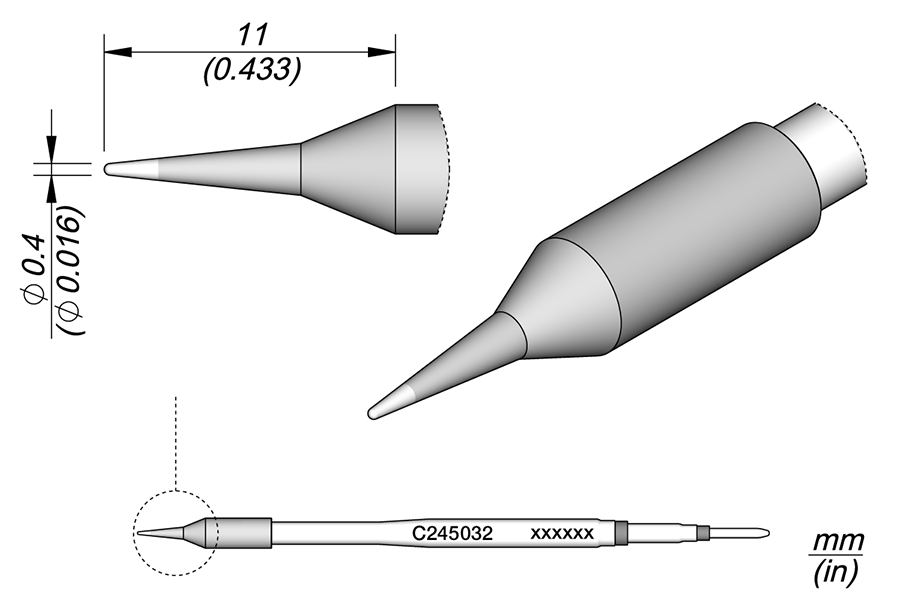 C245032 Conical Cartridge Ø 0.4