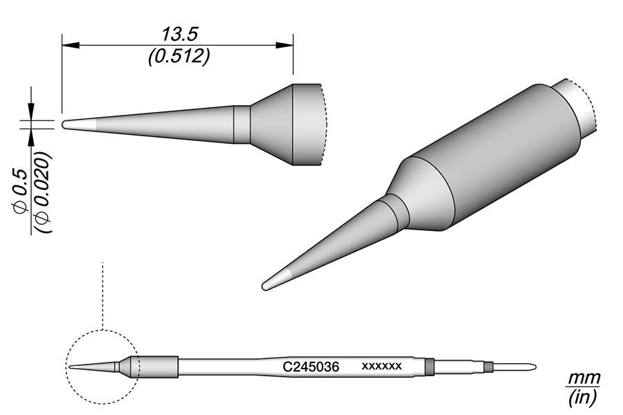 C245036 Conical Cartridge Ø 0.5