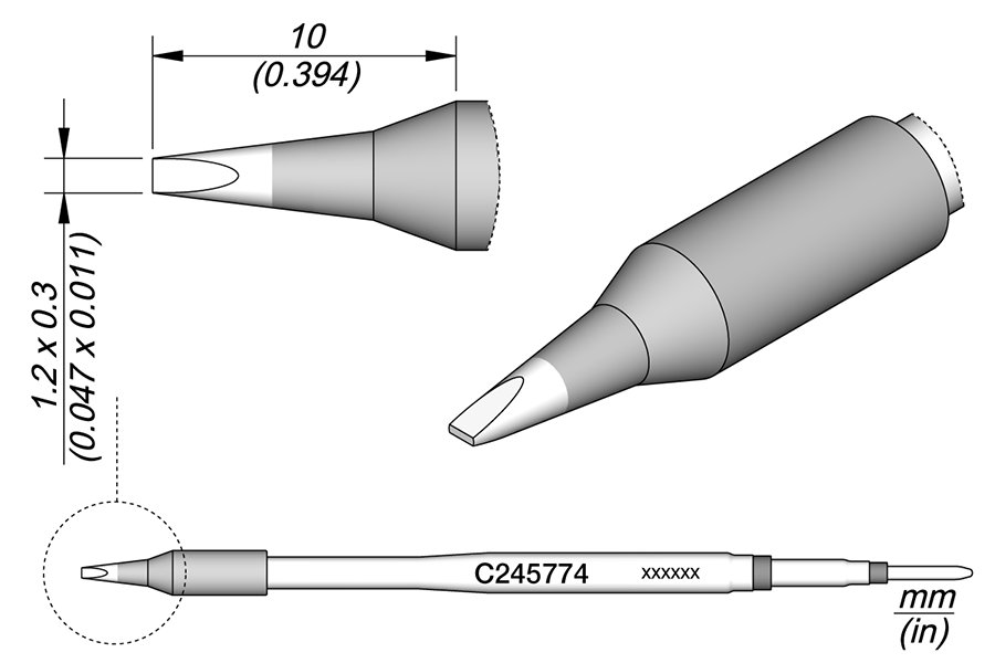 C245774 Chisel Cartridge 1.2 x 0.3