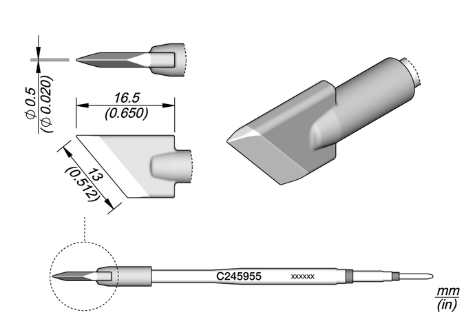 C245955 Solder Tip- Knife Cartridge 13 x 0.5