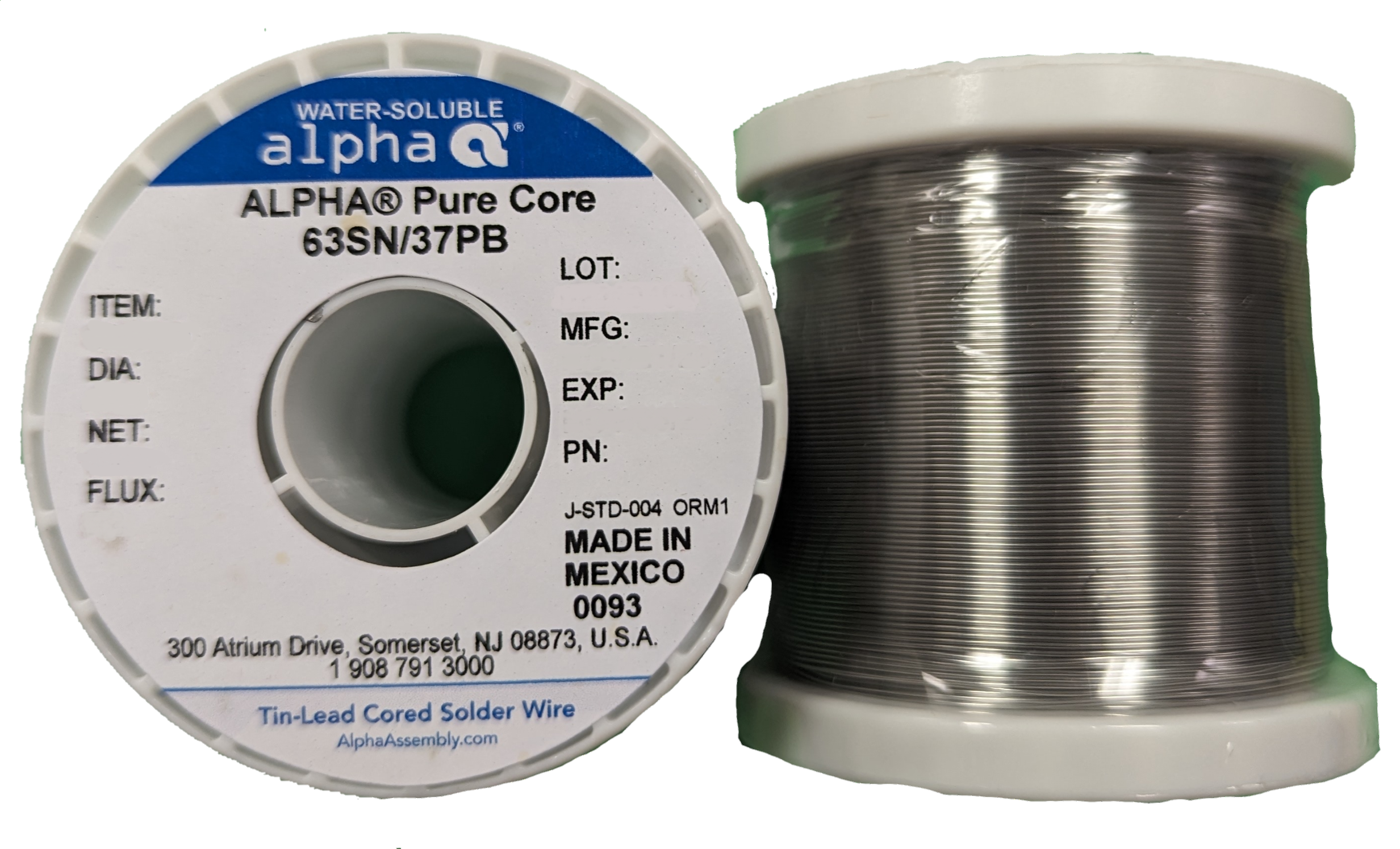 Pure Core 63/37 Cored Solder Wire, .020, P2 Water Soluble (1lb Spool ...