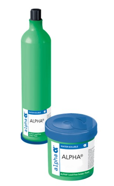 Alpha WS-820 Solder Paste, SAC305, T4, Water-Soluble, Lead Free (600g Cartridge)